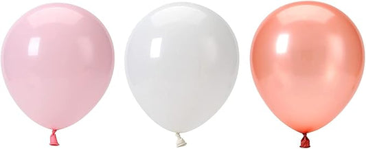 Pink White Rose-gold Small Balloons - 5 Inch 60pcs Round Latex Balloon Gender Reveal Birthday Graduation Wedding Engagement Baby Bridal Shower Party Decorations Lasting Surprise