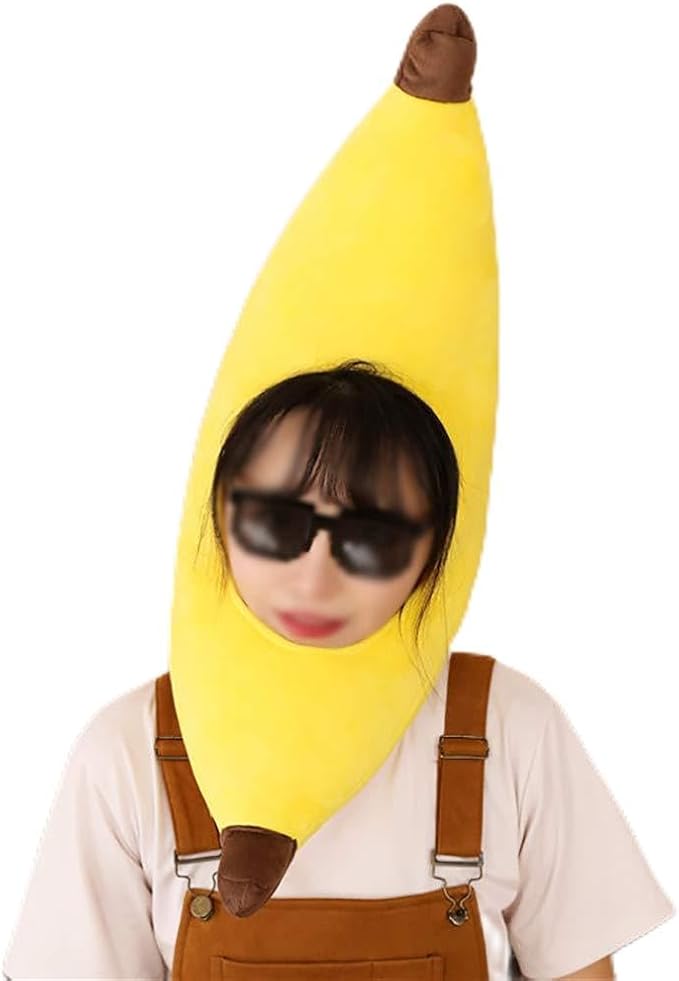 Warmtree Cute Hat Funny Animal Fruit Mask Cap Photo Props Dress Up Cosplay Halloween Party Costume Headgear (Banana)
