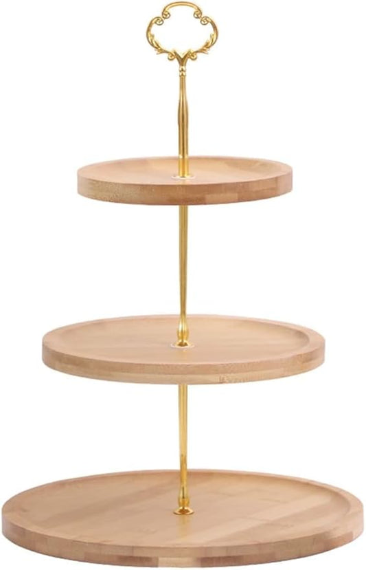 3 Tier Cupcake Stand, BetterJonny Wooden Tiered Tray, Cupcake Display Stand Dessert Stands, 3 Tier Cupcake Serving Stand for Tea Party, Baby Shower, Birthday, Wedding