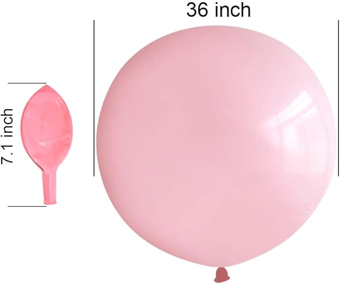 36 Inch Giant Latex Balloons, Standard Light Pink Round Balloons for Birthdays Weddings Receptions Festival Party Decoration, Pack of 10 Pcs