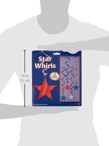 Beistle 5-Pack Star Whirls, 3-Feet