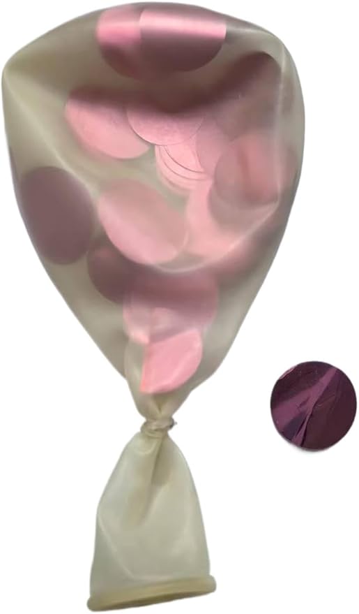 Confetti Balloons,50 Pcs 12 Inch Clear Balloons with Multicolor Confetti Inside,for Graduation Wedding Birthday Baby Shower Party Decorations (‌Peach)