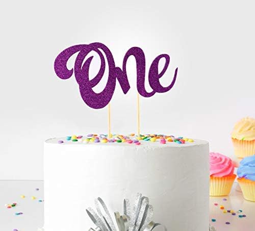 Lavender One Cake Topper Decoration, Elegant Number One Cake Topper for First Birthday Celebration, Party Cake Decoration for Dessert Table, Photo Display and Event Supplies