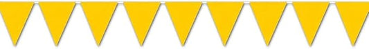 Beistle Golden-Yellow Indoor/Outdoor Pennant Banner, Sports Party and Birthday Wall Decoration, 11-Inch by 12-Feet