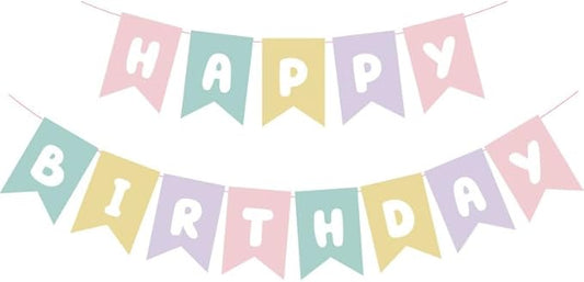 ZHENGYE Macaron Happy Birthday Banner Sign Party Decoration for Kids Girls Adult Birthday Party Decorations Supplies