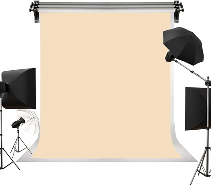 Kate 10ftX12ft Solid Beige Backdrop Portrait Photography Background for Photography Studio Children and Headshots Beige Backdrop Background