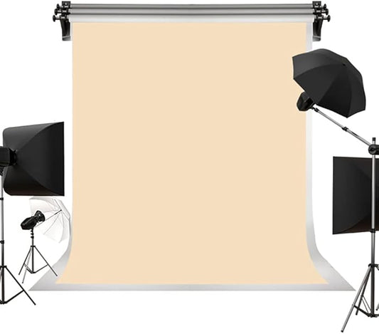 Kate 10ftX12ft Solid Beige Backdrop Portrait Photography Background for Photography Studio Children and Headshots Beige Backdrop Background