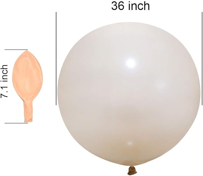 36 Inch Giant Latex Balloons, Standard Blush Round Balloons for Birthdays Weddings Receptions Festival Party Decoration, Pack of 10 Pcs