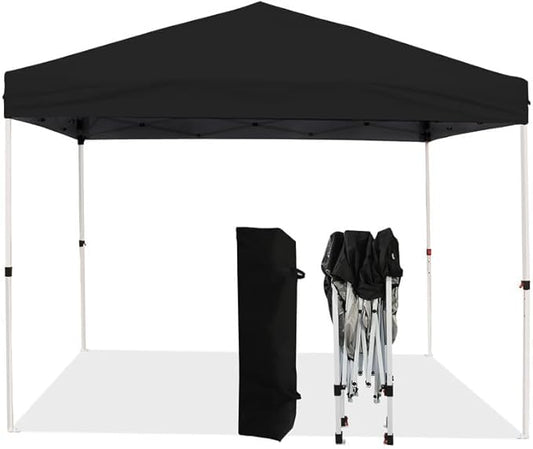 Northroad 8X8 FT Pop Up Canopy, Outdoor Instant Canopy Tent w/Carrying Bag, Portable Gazebo Shelter for Wedding Party,Commercial Event,Patio,Garden,Beach -Black