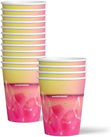 Girl Glitter Slime Making Birthday Party Supplies Set Plates Napkins Cups Tableware Kit for 16