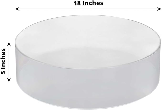 Efavormart 18" Round Clear Acrylic Cake Stand, Transparent Fillable Display Box, Pedestal Riser with Hollow Bottom for Weddings, Parties, Banquets, and Creative Dessert Displays