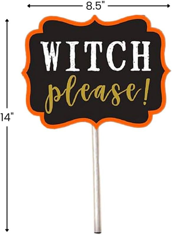 Spooktacular Halloween Words Photo Prop Kit with Shimmering Foil Hot-Stamp (Pack of 13) - Perfect for Spooky Gatherings