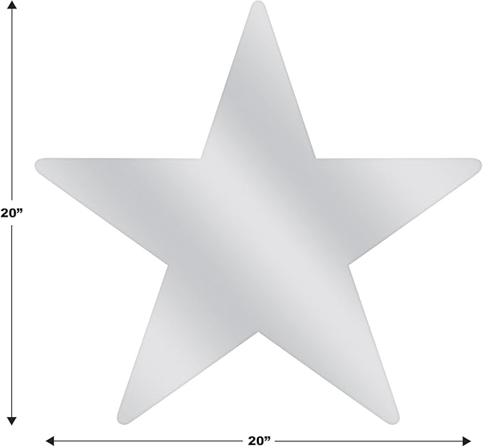 Jumbo Foil Star Cutout (silver) Party Accessory (1 count)