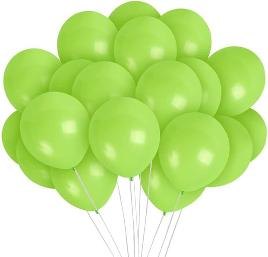 Treasures Lime Green Balloons - Neon Lime Green Latex - 72 Matte Balloons - 12 Inch