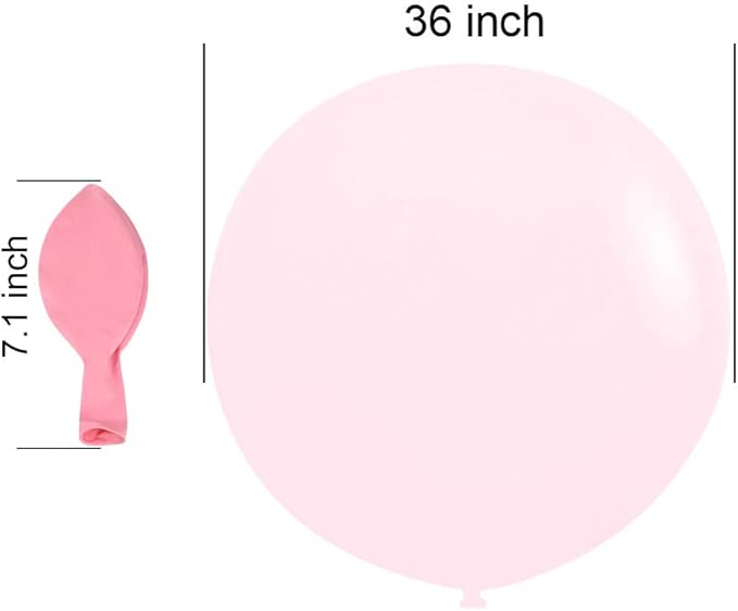 36 Inch Giant Latex Balloons, Neo LOONS Pastel Light Pink Rainbow Balloons Large Macaron Balloons for Birthdays Weddings Receptions Festival Party Decoration, Pack of 5 Pcs