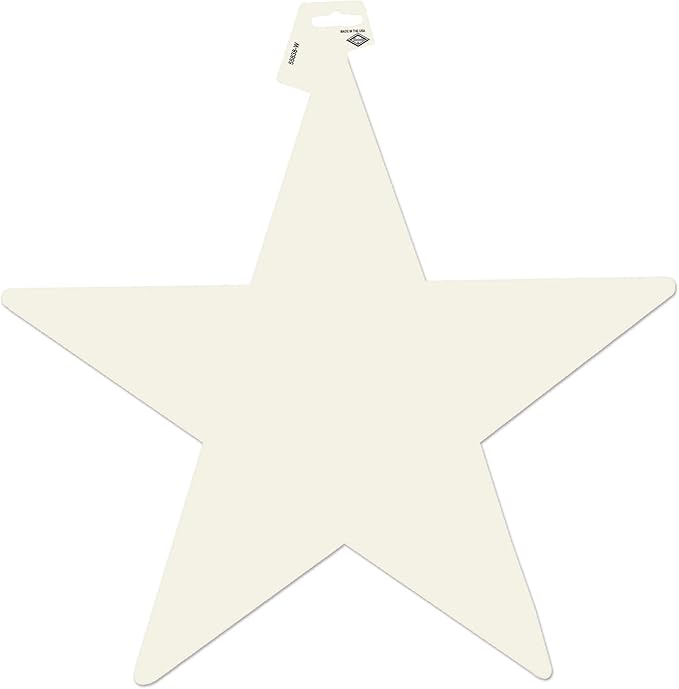 Beistle 36-Pack Foil White Star Cutouts, Patriotic Party Decorations for Occasions, Celebrations & Events, Starry Theme Decor for Wall & Table, 9”