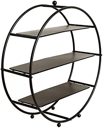 21 Inches Matte Black 3 Tier Metal Wheel Cupcake Holder Dessert Stand | Display Tower for Birthday Wedding Party Events Reception Catering Dining Decorations Supplies
