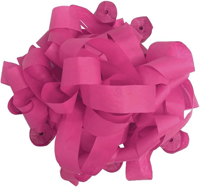 Tissue Paper Streamers in Launcher Sleeve, Fuchsia Pink Color (20 Streamer Rolls per Sleeve)