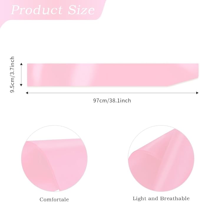 Pink Sash Blank Sash Birthday Girl Sash Party Favors 4pcs Pink Birthday Sash For Mommy Homecoming Court Sashes Pink Satin Sash for Breast Cancer Survivor, Bachelorette Girls Trip Make Your Own Sahes
