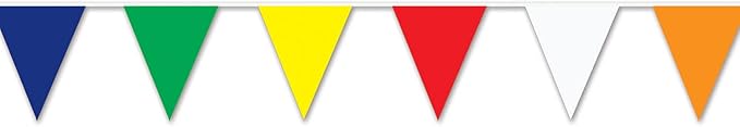 Beistle 50702-MC Outdoor Pennant Banner, 17 by 30-Feet