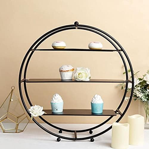 21 Inches Matte Black 3 Tier Metal Wheel Cupcake Holder Dessert Stand | Display Tower for Birthday Wedding Party Events Reception Catering Dining Decorations Supplies