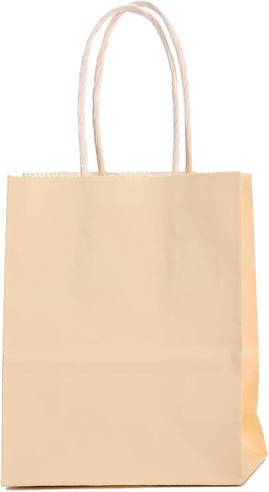 ADIDO EVA 25 Pcs Macaron Orange Gift Bags Small Paper Bags with Handles for Party Favor (8.2 x 6 x 3.1 in)