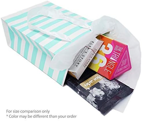 Chloe Elizabeth Paper Favor Gift Bags for All Events & Parties w/Satin Ribbon Handles + Decorative Tissue Paper, 12 Count (Rainbow Pastel Mix)