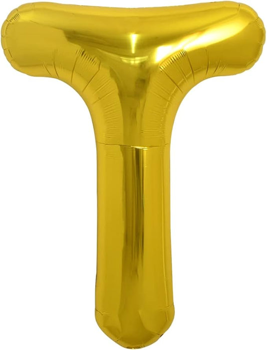 TONIFUL 40 Inch Large Gold Letter T Balloons, Foil Mylar Big Balloons for 2026 New Year Eve Graduation Wedding Baby Shower Birthday Party Anniversary Supplies Decorations