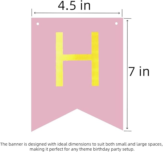 Happy Birthday Banner Pink Birthday Signs Party Supplies Garland Decorations Nursery Hanging Decor (Soft Pink)