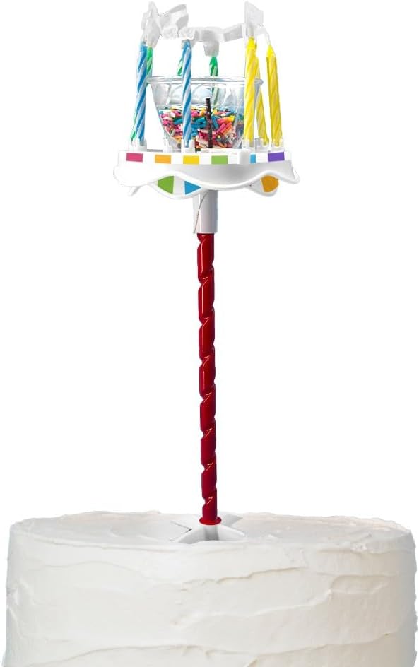 BEST PARTY EVER! Sprinkle Fountain Birthday Candle with 32 Candles, Reusable Spinning Birth Cay Cakes Topper, Decorate Your Cake in Sprinkles