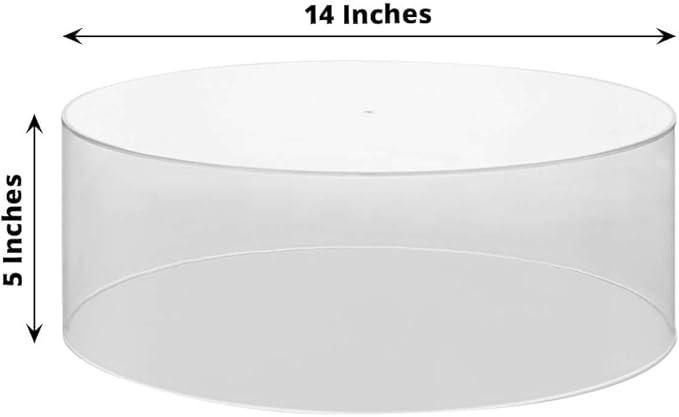 Efavormart 14" Round Clear Acrylic Cake Stand, Transparent Fillable Display Box, Pedestal Riser with Hollow Bottom for Weddings, Parties, Banquets, and Creative Dessert Displays