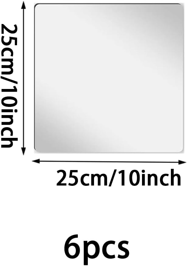 6Pack Square Mirrors for Centerpieces for Tables, 10" Acrylic Mirror Tray Candle Plates for Centerpieces, for Table Wedding, Birthday, Anniversary Party, Wall Decor, Crafts