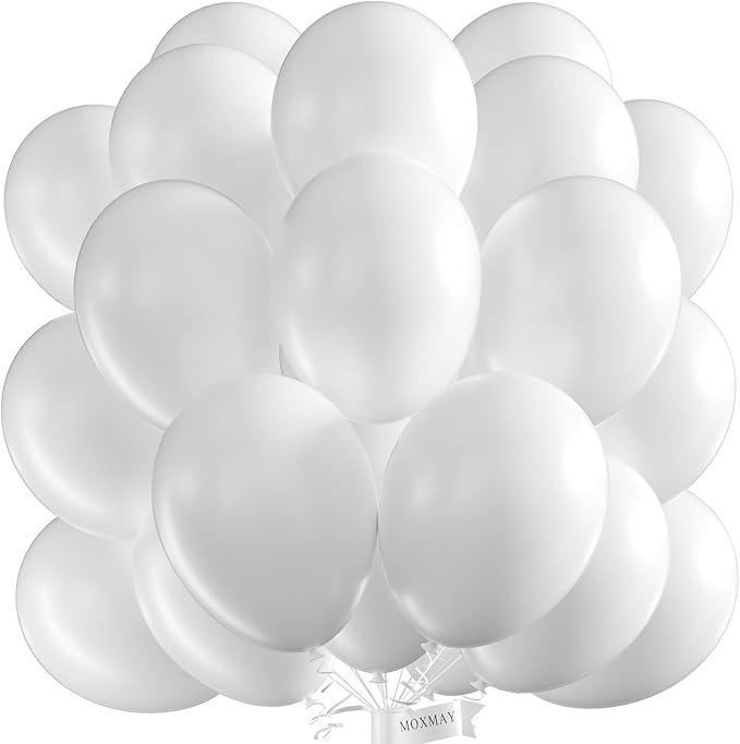 White Balloons 50pcs 12" Party Decoration Matte Latex Balloonfor Birthday Wedding Engagement Anniversary Christmas Festival-White