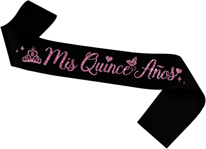 Mis Quince Anos Sash,Quinceanera Sweet 15 Birthday Party Accessories,15 Year Old Gifts for Girls,Spanish 15th Birthday Party Decorations