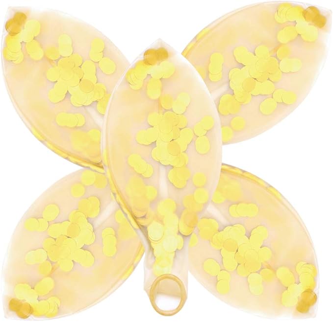 36 Inch Giant Confetti Balloons, Gold Latex Confetti Round Balloons for Birthdays Weddings Receptions Festival Party Decoration, Pack of 5 Pcs