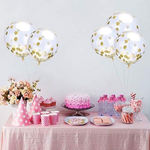 Black HAPPY BIRTHDAY Banner with 5 pcs Gold Confetti Balloons