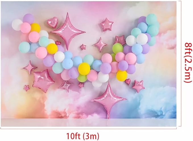 Kate 10x8ft Birthday Backdrop for Girls Children Colorful Balloon Photography Background Party Decoration