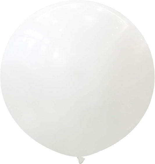 36 Inch Giant Latex Balloons, Standard White Round Balloons for Birthdays Weddings Receptions Festival Party Decoration, Pack of 5 Pcs