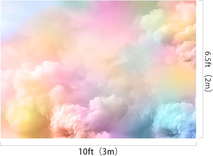 Kate Mysterious Colorful Clouds and Sky Photography Backgrounds 10x6.5ft Abstract Blur Backdrop Studio Baby Birthday Party Banner Photoshoot