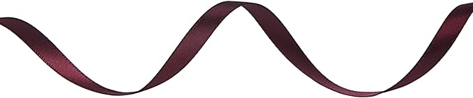 Ribbli Double Faced Burgundy Satin Ribbon,1/4” x Continuous 25 Yards,Use for Bows Bouquet,Gift Wrapping,Floral Arrangement