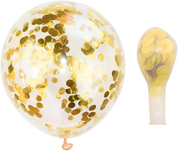 Multicolor Confetti Balloons - Latex Balloons 12 Inch Clear Balloons with Confetti Inside Wedding Birthday Baby Shower Christmas Party Supplies Decorations 32 Pcs