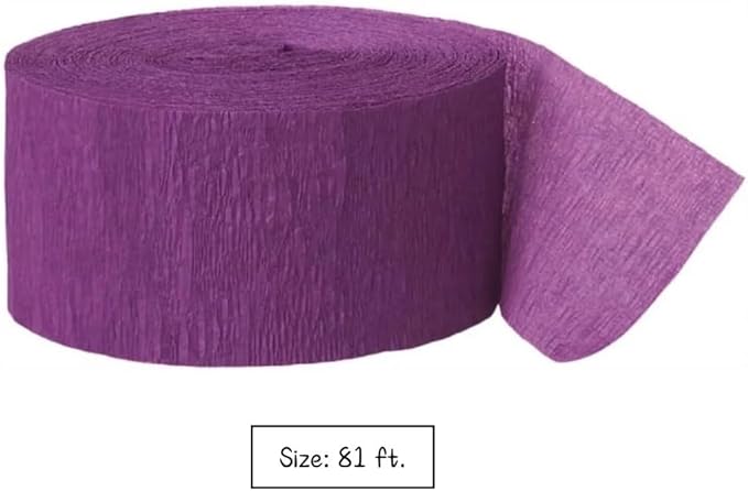 Pretty Purple Crepe Streamer - 81 ft (1 Count) - Vibrant Party Decoration For Birthdays, Weddings & Events