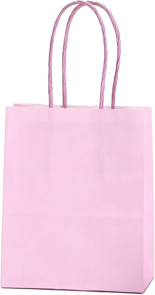 ADIDO EVA 25 Pcs Macaron Purple Gift Bags Small Paper Bags with Handles for Party Favor (8.2 x 6 x 3.1 in)