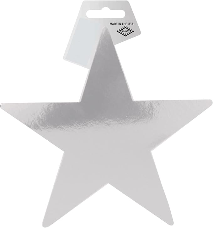 Beistle 36-Pack Foil Silver Star Cutouts, Awards Night Party Decorations for Festive Celebrations & Events, Starry Theme Decor for Wall & Table, 9”
