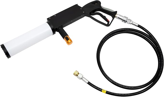 CO2 Cannon Gun DJ LED RGB Mixed CO2 Fog Gun Color-Changing Handheld Cryo Jet CO2 Machine with 10ft Gas Hose for Stage Effect, Concert, Party, Nightclub, Wedding, Theater