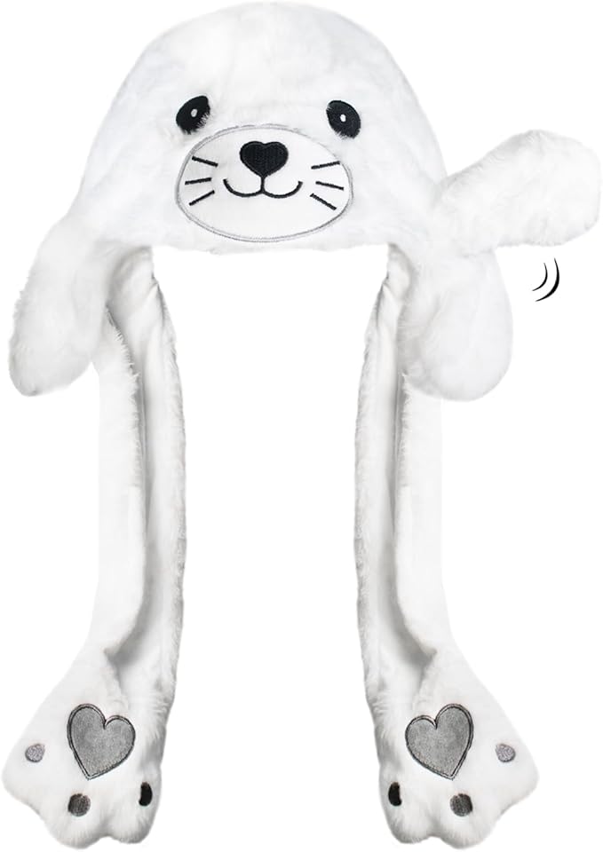 Animal Hat with Funny Plush Moving Ears,Crazy Hats for Kids Holiday Cosplay Easter Dress Up Cute Hat Kids Gift