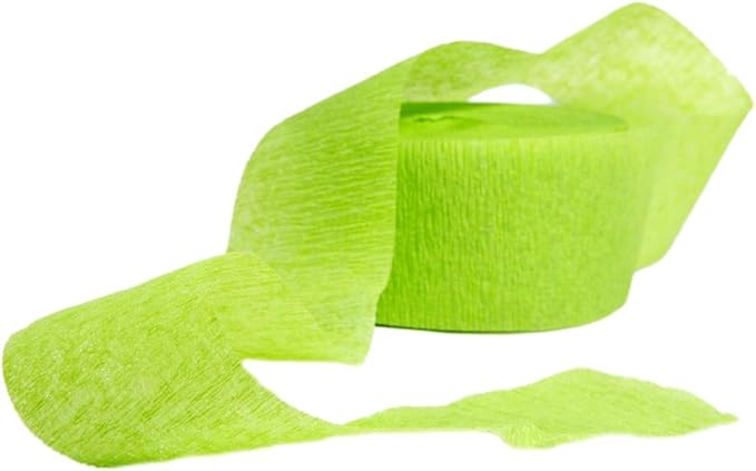 Premium Lime Green Crepe Paper Streamer - 81 ft (1 Pc) - Perfect for Birthdays, Weddings, and Events
