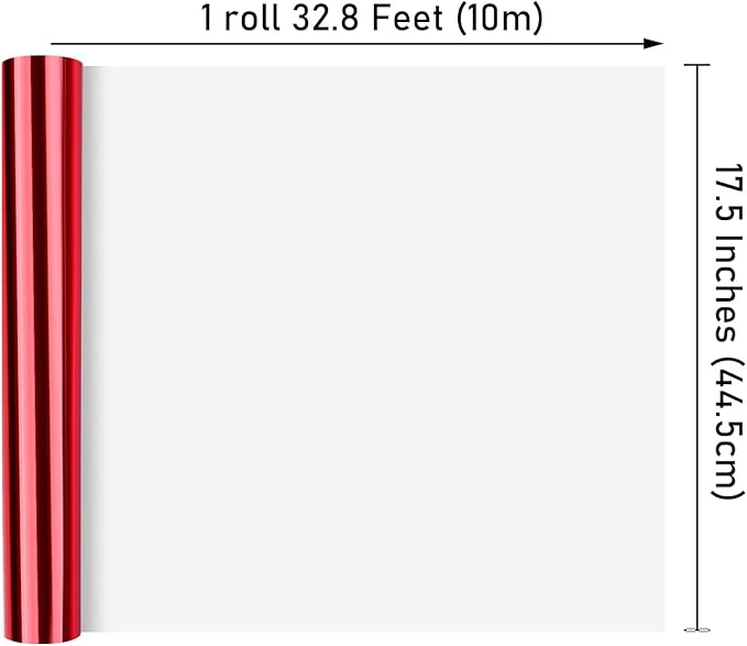 NESCCI Red Metallic Wrapping Paper, Solid Color Paper,Gift Wrapping Paper,Perfect for Wedding,Valentine's Day,Birthday, Christmas,Baby Shower,DIY Bouquet (17 Inches X 32.8 Feet)