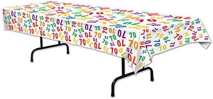 Beistle 70 Tablecover, 54 by 108-Inch, Multicolor