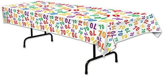 Beistle 70 Tablecover, 54 by 108-Inch, Multicolor